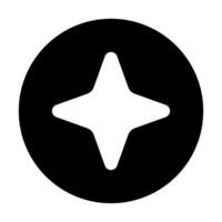 Star Icon inside circle black color in flat style for web and mobile vector