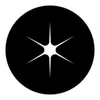 Star icon black color in circle illustration flat style simple image outline vector