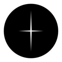 Cross symbol icon black color in circle illustration flat style simple image vector