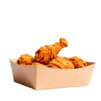 A tray of fried chicken in a paper box png