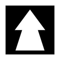 Arrow Up web Icon . Flat Black Icon Isolated on White Background. vector