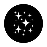 Stars icon black color in circle illustration flat style simple image outline vector