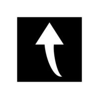 Arrow icon or sign. Black and white illustration. Pictogram is isolated on a white background. Designed for web and software interfaces. vector
