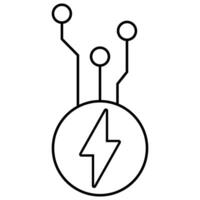electronic circuit with thunder icon illustration design in black and white vector