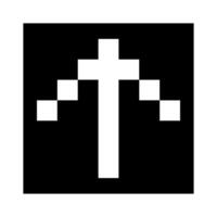 Arrow icon or symbol. Black and white illustration. Pictogram is isolated on a white background. Designed for web and software interfaces. vector