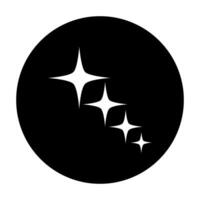 Sparkling stars in black circle icon on white background. illustration. vector