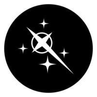 Compass icon black color in circle illustration flat style simple image vector