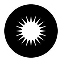 Starburst icon. Style is flat black icon symbol, white background. vector