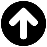 Arrow Up icon. Flat black symbol. Pictogram is isolated on a white background. Designed for web and software interfaces. vector
