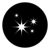 Sparkle web icon black color in circle illustration flat style. vector