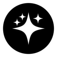 Star icon black color in circle flat style illustration for web and mobile design vector
