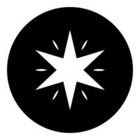 Compass icon black color in circle illustration flat style simple image. vector
