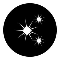 Sparkles icon black color in circle illustration. vector