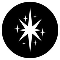 Star icon black color in the circle illustration flat style simple image vector