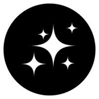 Sparkle icon black color in circle illustration web flat style simple image. vector