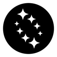 Stars Icon black color in circle shape illustration flat style simple image. vector