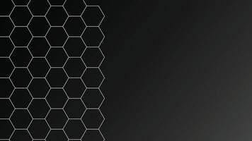 Hexagonal honeycomb structure, sleek black backdrop, digital technology wallpaper, stylish abstract art vector