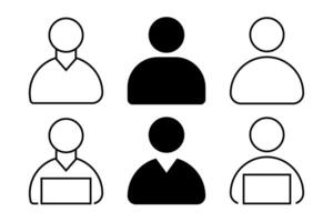 Collection of User Profile Icons in Various Styles vector