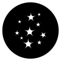 Stars icon black color in circle shape illustration flat style simple image vector