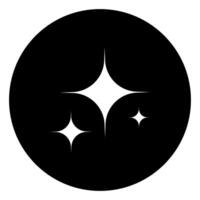 Star icon black color in circle. illustration web flat style simple image outline vector