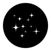 Star icon black color in circle illustration flat style simple image outline. vector