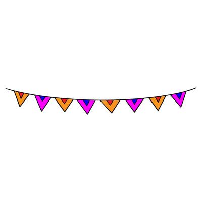 Colorful bunting flags isolated on white background. illustration.