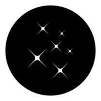 Sparkle icon black color in circle illustration flat style simple image. vector