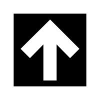 Arrow Up Icon . Flat Black Icon Isolated on White Background. vector