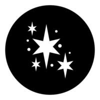 Sparkle icon black color in circle illustration flat style simple image vector