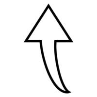 Arrow Up icon. Style is outline icon symbol, black color, white background. vector