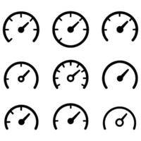 Speedometer Gauge Icons Minimal Dashboard Meter Set vector