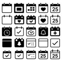 Calendar Icon Set Planner Date Reminder Symbols for Schedule and Organization Design vector