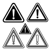 Warning Sign Icon Set Triangle Exclamation Symbols Collection vector