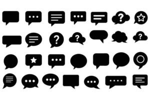 Black Speech Bubble Icons Set Chat, Message, Dialogue Collection vector