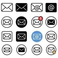 Email Icon Set Mail Symbols for Messaging, UI and Communication Design vector