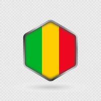 Mali Flag Icon in Hexagon Shape. vector