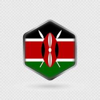 Kenya Flag Icon in Hexagon Shape. vector