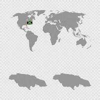 Jamaica Map Set with World Location. vector