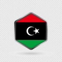Libya Flag Icon in Hexagon Shape. vector