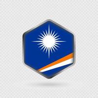Marshall Islands Flag Icon in Hexagon Shape. vector