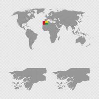 Guinea Bissau Map Set with World Location. vector