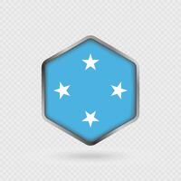 Micronesia Flag Icon in Hexagon Shape. vector