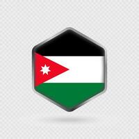 Jordan Flag Icon in Hexagon Shape. vector