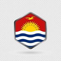 Kiribati Flag Icon in Hexagon Shape. vector