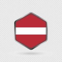 Latvia Flag Icon in Hexagon Shape. vector