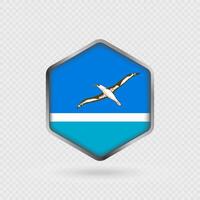 Midway Atoll Flag Icon in Hexagon Shape. vector