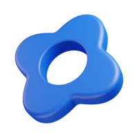 3d abstract object triple loop shape blue png