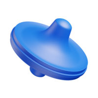 3d abstract object button shape blue png