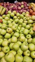Fresh fruits display at a local market in the afternoon video