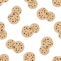 Seamless Chocolate Chip Cookie Pattern vector